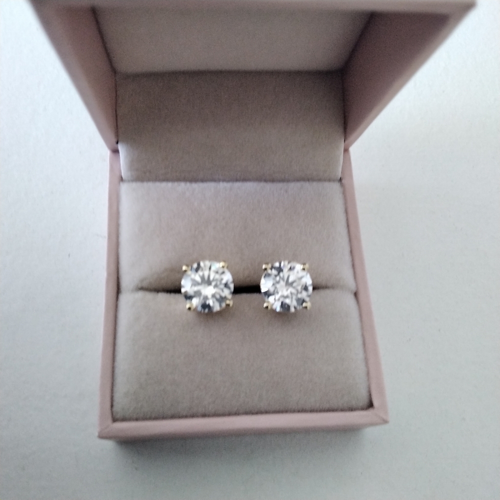 LRC 14K CERTIFIED LAB GROWN MOISSANITE DIAMOND EARRINGS